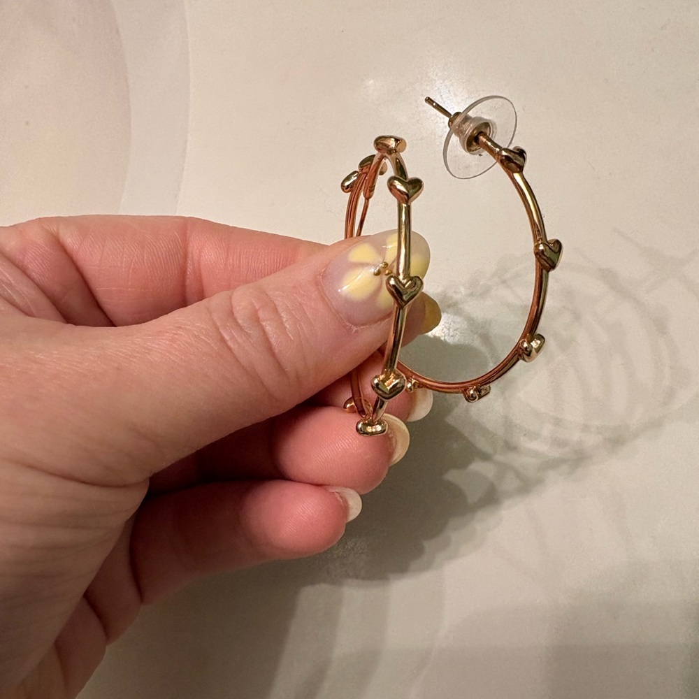 Kendra Scott Gold Heart-Accent Hoop Earrings